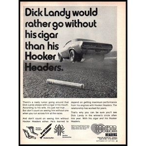 1971 Hooker Headers Vintage Print Ad Dick Landy Performance Parts Wall Art Photo